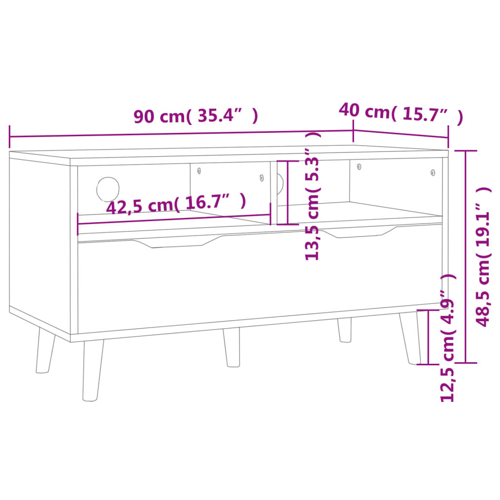 vidaXL TV Stand TV Console Sideboard TV Unit Home Media Unit Engineered Wood