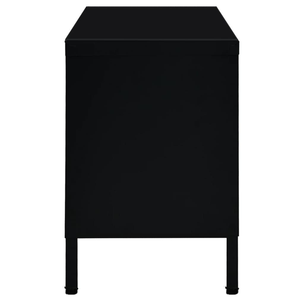 vidaXL TV Stand TV Console Sideboard TV Unit Home Media Unit Steel and Glass