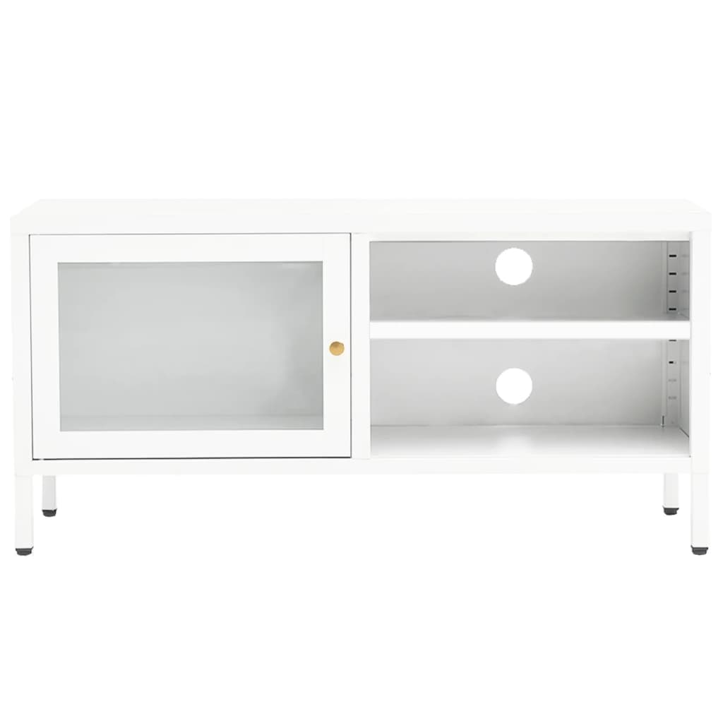 vidaXL TV Stand TV Console Sideboard TV Unit Home Media Unit Steel and Glass