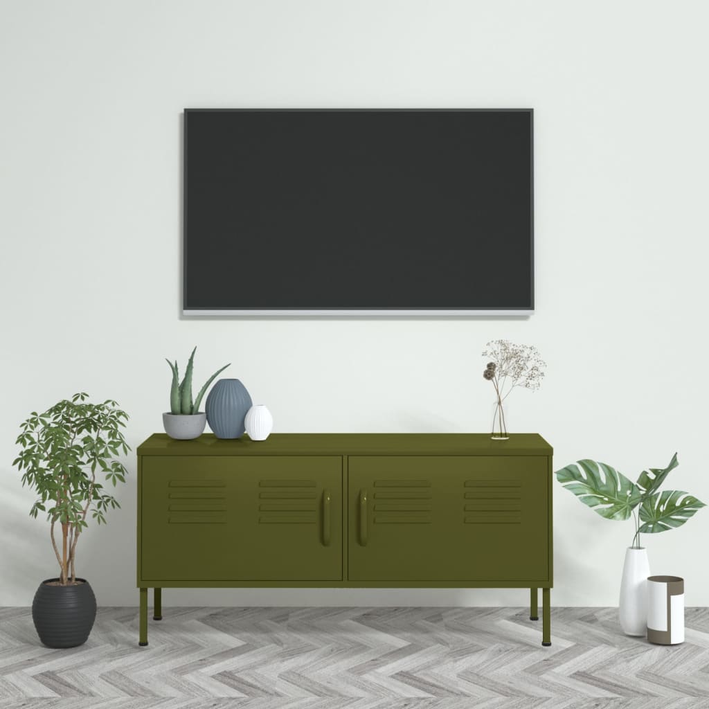 vidaXL TV Stand TV Unit Sideboard Home TV Console Media Unit Cupboard Steel