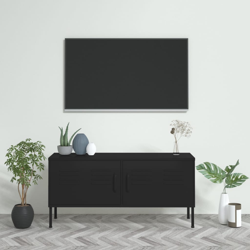 vidaXL TV Stand TV Unit Sideboard Home TV Console Media Unit Cupboard Steel