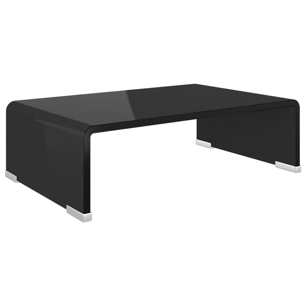vidaXL TV Stand Monitor Riser Clear Glass Laptop Desk Shelf Desktop Stand