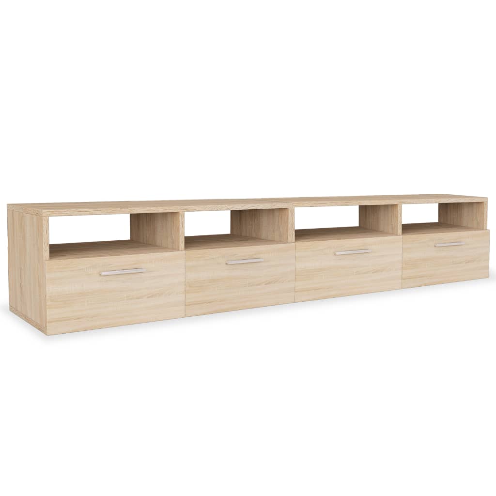 vidaXL TV Stand TV Console Sideboard TV Unit Media Unit 2 Pcs Engineered Wood