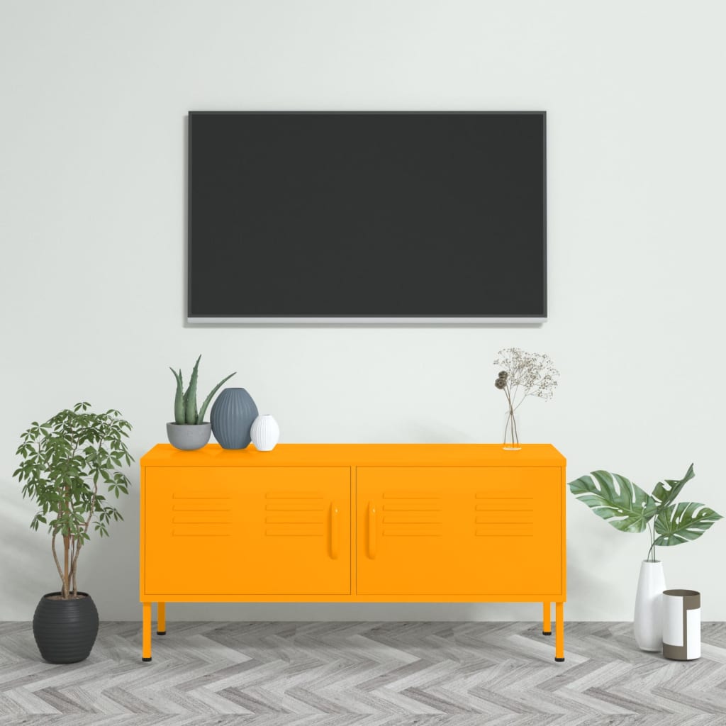 vidaXL TV Stand TV Unit Sideboard Home TV Console Media Unit Cupboard Steel