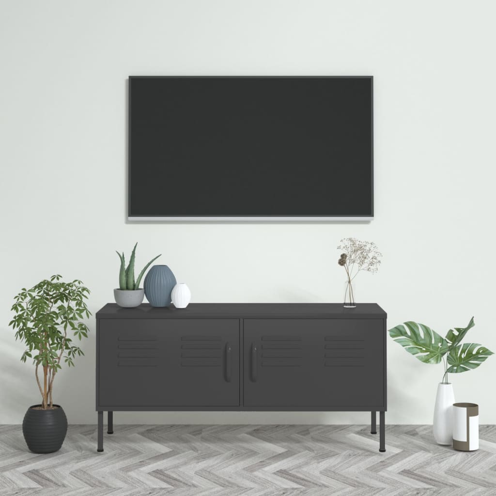 vidaXL TV Stand TV Unit Sideboard Home TV Console Media Unit Cupboard Steel
