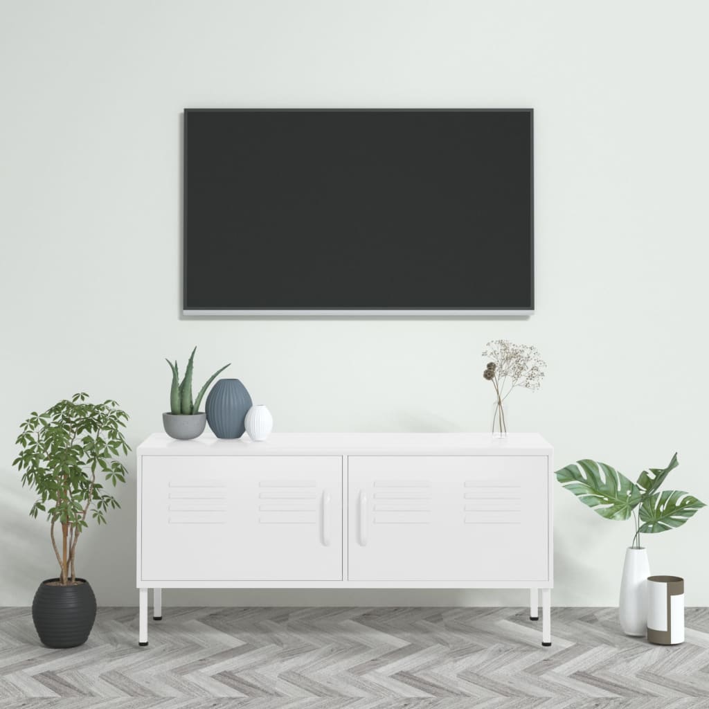 vidaXL TV Stand TV Unit Sideboard Home TV Console Media Unit Cupboard Steel